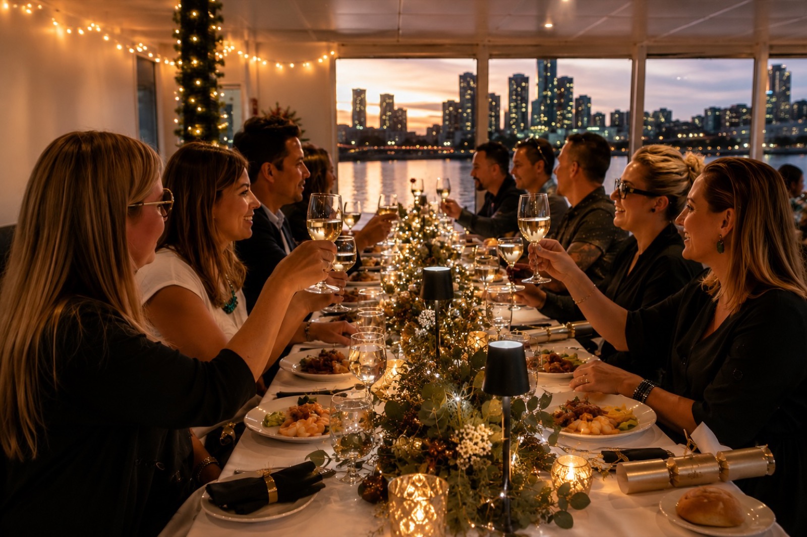 Corporate Christmas dinner aboard Kingfisher II