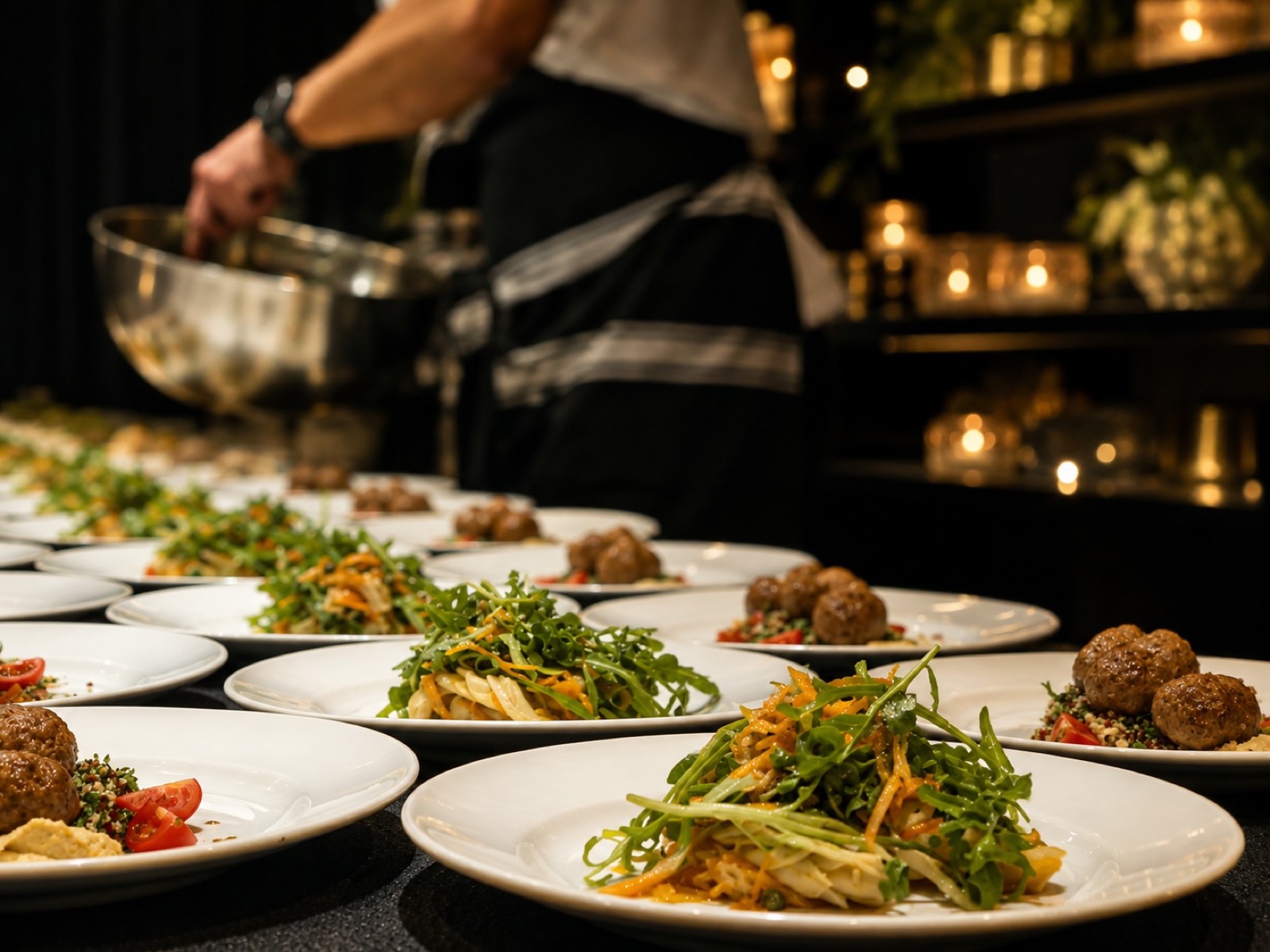 Plated festive meal served on board Kingfisher II